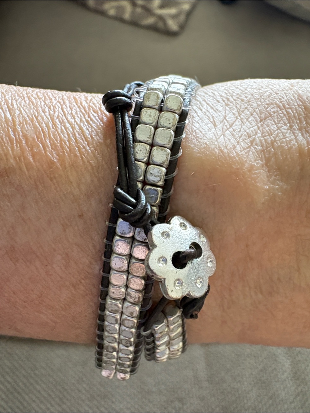 Vintage Stella & Dot Silver Nugget Wrap Bracelet / Choker